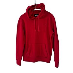 Hollister Red XS Hoodie Sweatshirt Bird School Essential Cotton Blend Cozy Layer